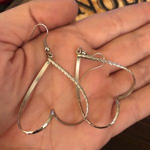 Silver heart earrings